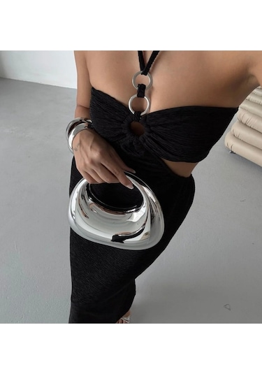 Öznora Mirror Model Şık Abiye Çanta Gümüş