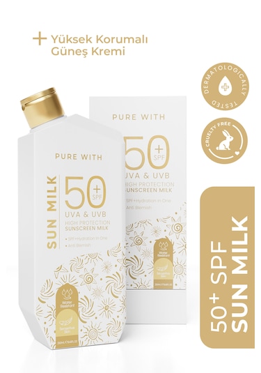 Pure With Sunscreen Sun Milk Yüksek Koruma Güneş Kremi SPF50 250 ML