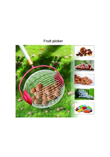 Sones Bahçe Aletleri Fındık Toplayıcı Meyve Toplayıcı Ceviz Toplama Kestane Toplayıcı, Stil: Teleskopik Çubuk + Küçük Kaydırma Tekerleği