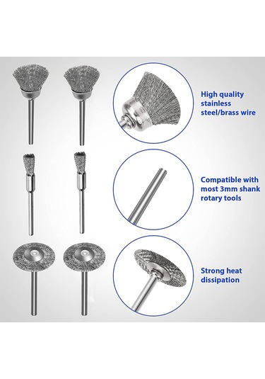 Sones 10 Adet Tel Fırça Metal Kireç Çözücü Cila Fırçası Oksit Tabakasını Kaldırmak İçin Düz Cila Fırçası, Stil: Kase Şekli 3 25mm