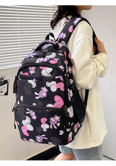 Invıma İlkokul Öğrencileri İçin Baskılı Sırt Çantası 251991545 Siyah