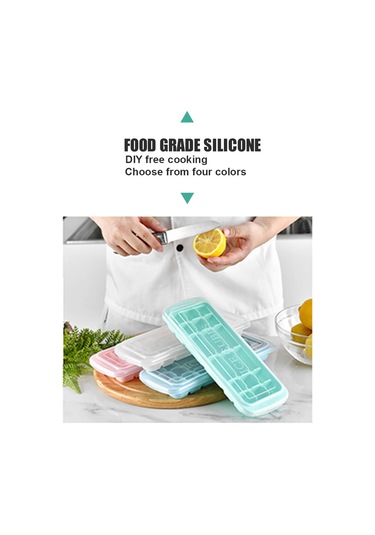 Geeroyoo Silikon Buzluk Kalıbı 18 Delikli Kapaklı - Çikolata Pasta Hamur Kalıbı, Bebek Yemeği Kutusu, Donuk Orman Kokusu Engeli - Pembe Çok Renkli