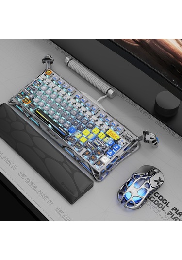 Gravastar Mercury K1 Pro Rgb Kablosuz Mekanik Gaming Klavye, Alüminyum Çerçeveli, İngilizce Q, Uzay