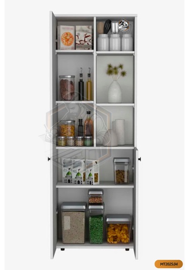 Tamamı Mdf 2 Kapaklı Ve Açık Raflı Çok Amaçlı Mutfak Dolabı/kavan