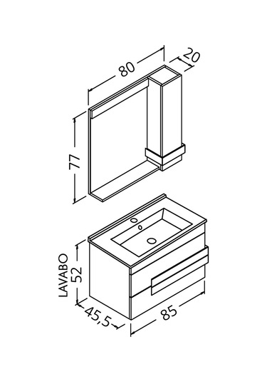 Neon 85 Cm Banyo Dolabı (Boy Dolap Hariç )