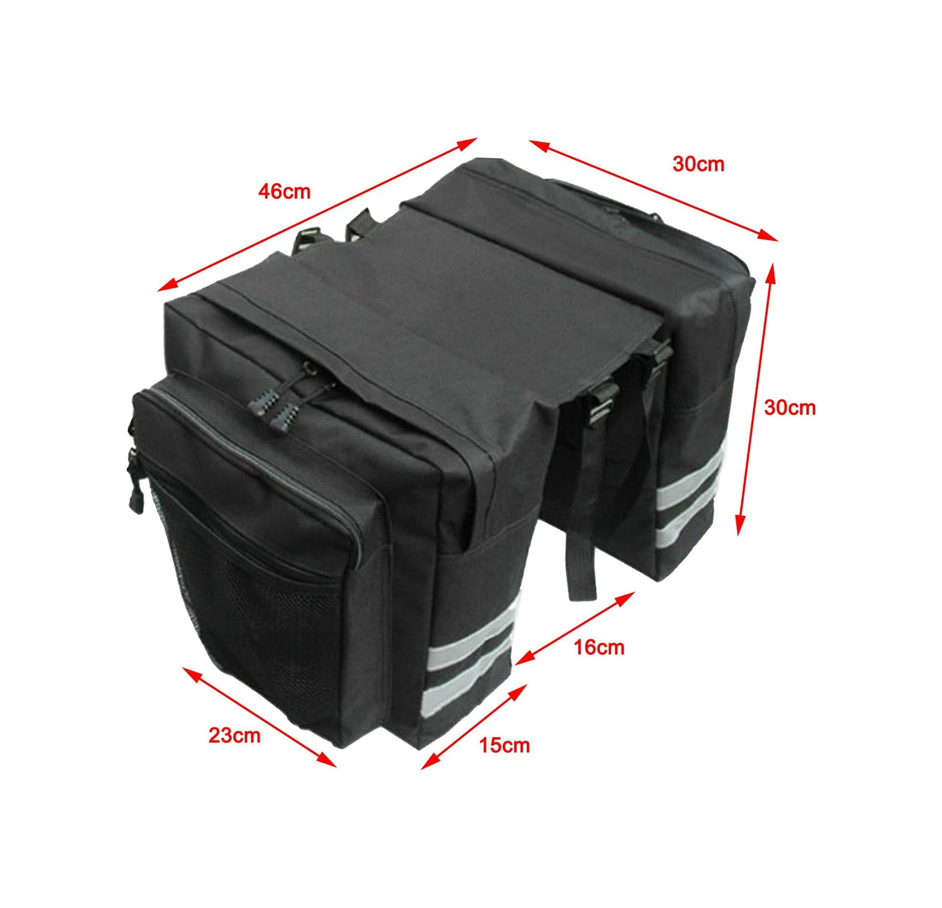 Youtek Bisiklet Arka Raf Çantası, 30l Kapasite, İki Yan Cep, Su Geçirmez Oxford Kumaş, Gece Görünürlüğü Reflektörlü, Yüksek Dayanıklı Taşıma Çantası Siyah