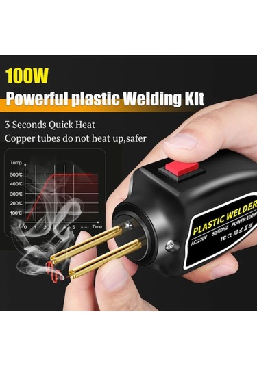 Mufunye Araba Tampon Tamiri Makinesi - Plastik Kaynak Aleti, 0.6mm M/0.8mm V Dalgalı Çivi, Led Göstergeli 200psc Kaynak Makinesi