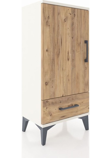 Arges Komodin 3 Raflı Tek Çekmeceli Tek Kapaklı 44x30x96 Aytaşı-çam Aytası