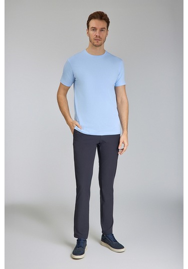 Bisse Supima Gömlek Yaka Cool Touch Erkek T-shirt Mavi Ts24y24106 D35 Mavi