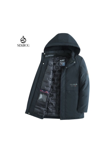 Erkekler İçin Kışlık Kalınlaştırılmış Sıcak Pamuklu Dolgulu Ceket, Günlük Çıkarılabilir Kapüşonlu Pamuklu Dolgulu Ceket Lacivert