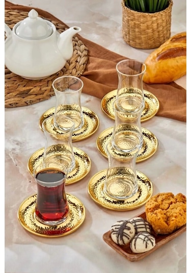 Cooker Ckr3576 Dövme Desen Çay Tabağı 6 Lı Çok Renkli