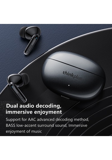 Leezsing Thinkplus Xt88 Bluetooth 5.3 Kulaklık: Gürültü Engelleme, Hıfı Ses, Dokunmatik Kontrol, Su Geçirmez Kablosuz Kulak İçi Kulaklık Siyah