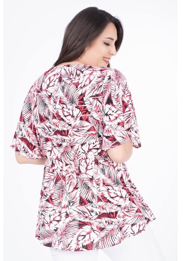 Myline Kadın Anvelop Pelerin Kol Bluz 34537 Kırmızı