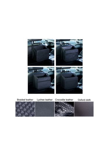 Araba Asılı Çöp Torbası Çok Fonksiyonlu Katlanır Saklama Kutusu, Model: H613 Litchi Deseni