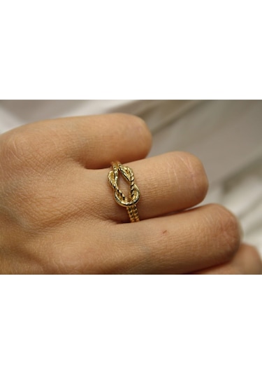 Yenigün Kuyumculuk 14 Ayar Altın Halat Bağlamalı Gündelik Yüzük Yzk23592