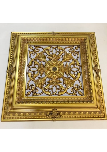 Saray Tavan Göbek Panel 72cm 72cm Kahve Eskitme Içerisine Led Döşenebilir Panel