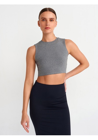 Dilvin Crop Top 101a30998 Antrasit