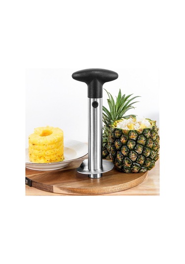 Siyah 1 Adet Paslanmaz Çelik Kullanımı Kolay Ananas Soyucu Aksesuarları Ananas Dilimleme Meyve Bıçağı Kesici Tart Dilimleme Mutfak Gereçleri Siyah