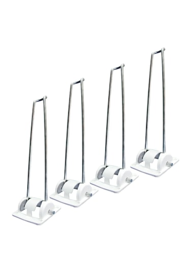 Dzgn Home Katlanabilir Metal Ayaklı Ahşap Yer Sofrası Beyaz 90