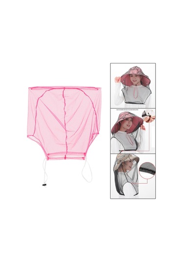 Suntek Yüz Mesh Net Balıkçılık Yürüyüş Açık Pembe