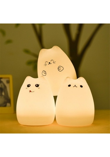 Sones Usb Şarj Yenilik Gece Işıkları Sevimli Çocuk Gece Lambası Uzaktan Kumanda Dokunmatik Sensör Işık Ev Dekor Aydınlatma Çok Renkli