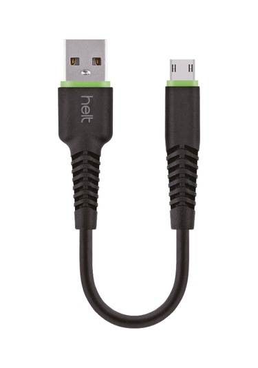 Helt Ht-dc12 Plastik 20 Cm Usb Şarj Ve Data Kablosu Siyah