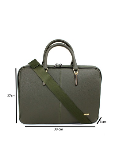 Kadın Haki Renk İpad Notebook 13 & 14 İnç Laptop Ve Evrak Çantası Haki