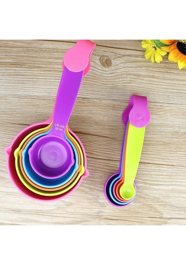 Renkli 5 Adet Mutfak Aletleri Ölçme Kaşıkları Bardak Kaşık Bardak Pişirme Gereçler Seti 1/4tsp Karıştırma & Ölçü Kapları 56665545