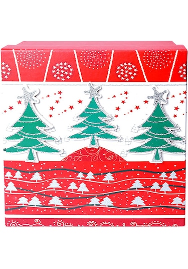 Yılbaşı Çam Ağacı Motifli Hediye Kutusu 8x6 Cm
