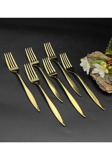 Carmen Titanyum Gold 6 Adet Yemek Çatal