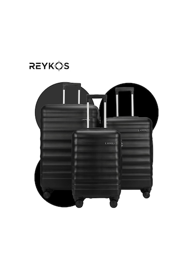 Reykos Rey-way Siyah Unisex 3 Lü Valiz Seti Büyük-orta-kabin