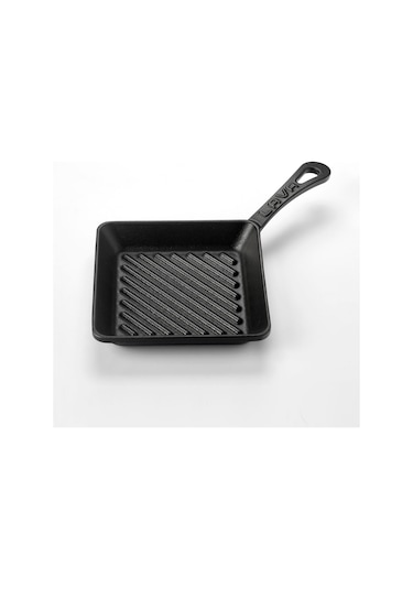 Lava Döküm Mini Izgara Tava Saplı Kare Ölçü 16 x 16 CM