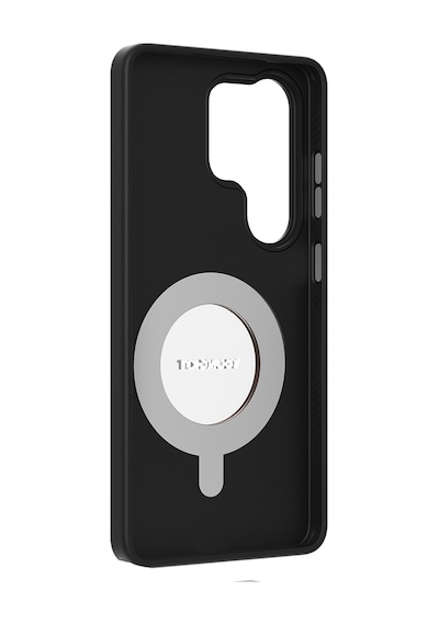Galaxy S26 Ultra Kılıf M-safe Uyumlu 360 Standlı Mat Deri Desenli Youngkit Tech Leather Kapak Siyah Siyah