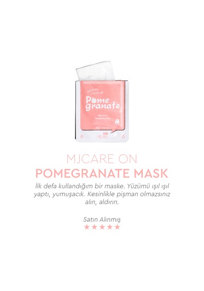 Mjcare On Pome Granate Mask - Mjcare On Nar Özlü Yüz Maskesi 20'li