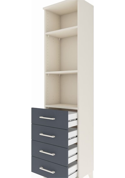 Arges Dolap 3 Raflı 4 Çekmeceli 44x30x182 Aytaşı-antrasit Aytaşı