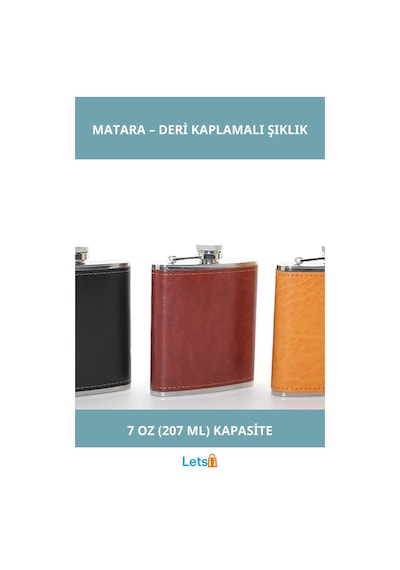 Paslanmaz Çelik Derili 7 Oz Şık Matara Çok Renkli