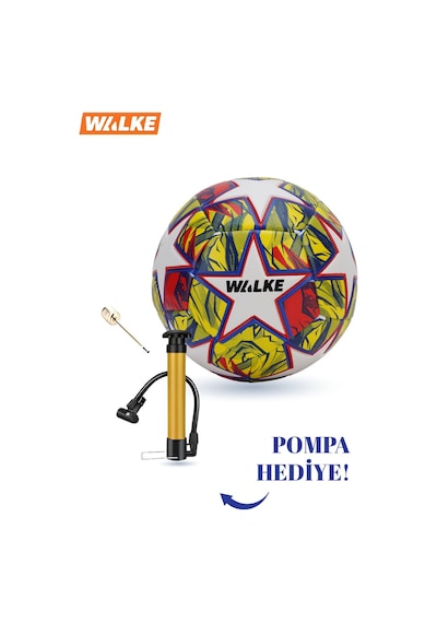 Walke Premium Şampiyonlar Ligi Temalı 5 Numara Futbol Topu Pompa Hediyeli Sarı