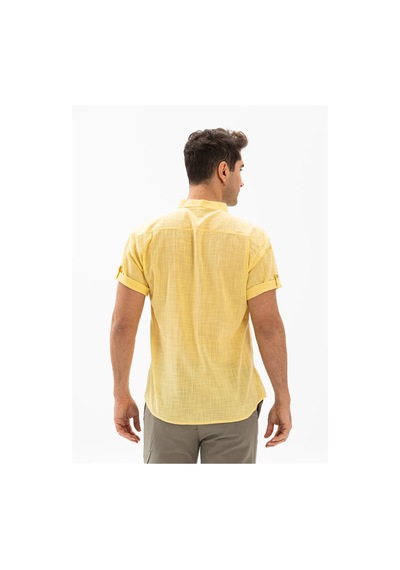 Kısa Kol Şile Bezi Bodrum Erkek T-shirt Sarı 3073 Sarı