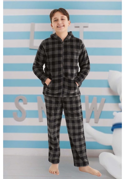 Aydoğan Erkek Çocuk Polar Pijama Takımı 240526 Siyah SIYAH