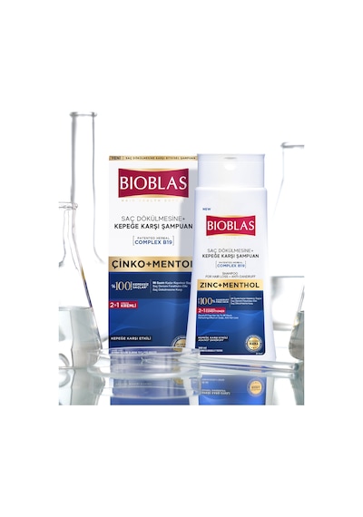 Bioblas Saç Dökülmesi + Kepek Karşıtı Şampuan – Çinko, Mentol, Kremli 360 ML