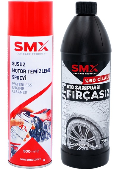 Premium %60 Cilalı Fırçasız Oto Şampuanı 750 Ml+ Susuz Motor Temizleme Spreyi 500 Ml