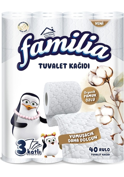 Organik Pamuk Özlü Tuvalet Kağıdı 40 Rulo