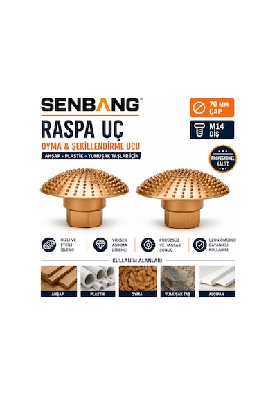 Senbang 70 Mm M14 Raspalama Diski Ahşap Oyma Diski Tungsten Karbür Oyma Ve Şekillendirme Ucu Avuç Taşlama Makinesi İçin