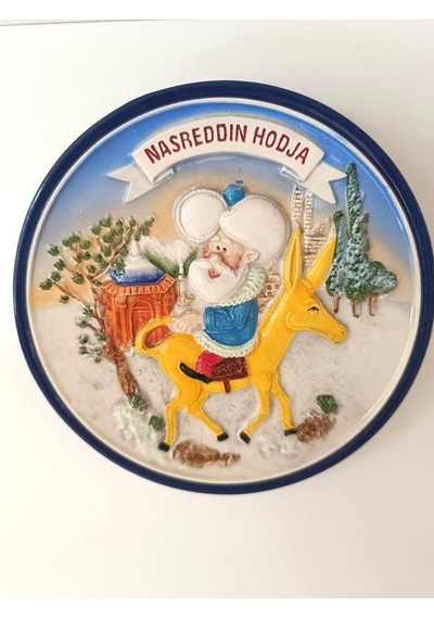 Tabak Seramik Nasreddin Hoca Ve Eşşeği Duvar Masa Süsü Dekor
