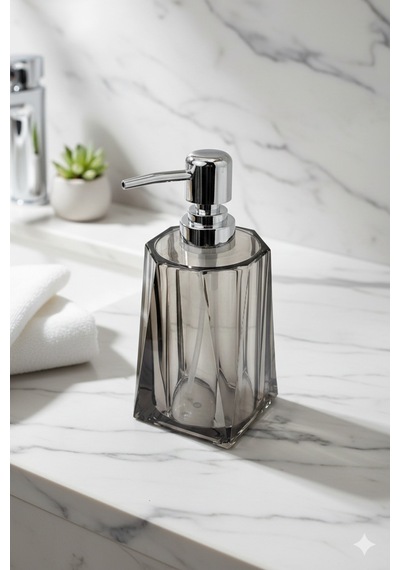 Buççin Online Mağaza Kristal Sıvı Sabunluk Şeffaf Siyah 280 Ml Akrilik Siyah Çok Renkli