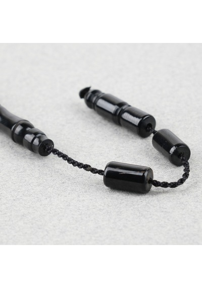 Erzurum Oltu Yumuşak Kesme Kesim 6.5x10mm Tesbih Siyah