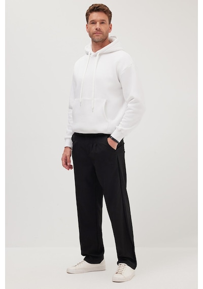 Tudors Erkek Regular Fit Klasik Kesim Normal Bel Geniş Paça Siyah Pantolon-40339 Siyah