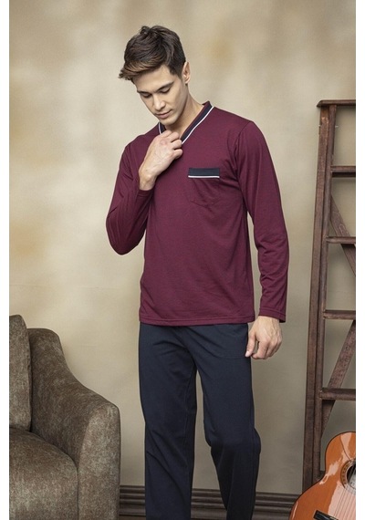 Kly 7105 Erkek V Yaka Pijama Takımı