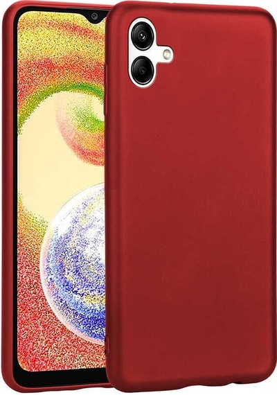Noktaks - Galaxy Uyumlu A04 Uyumlu - Kılıf Mat Soft Premier Silikon Kapak - Kırmızı - T25464 Kirmizi