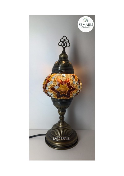 El Yapımı Otantik Mozaik Masa Lambası Yüksek Boy Kahverengi - 820076288 Kahverengi